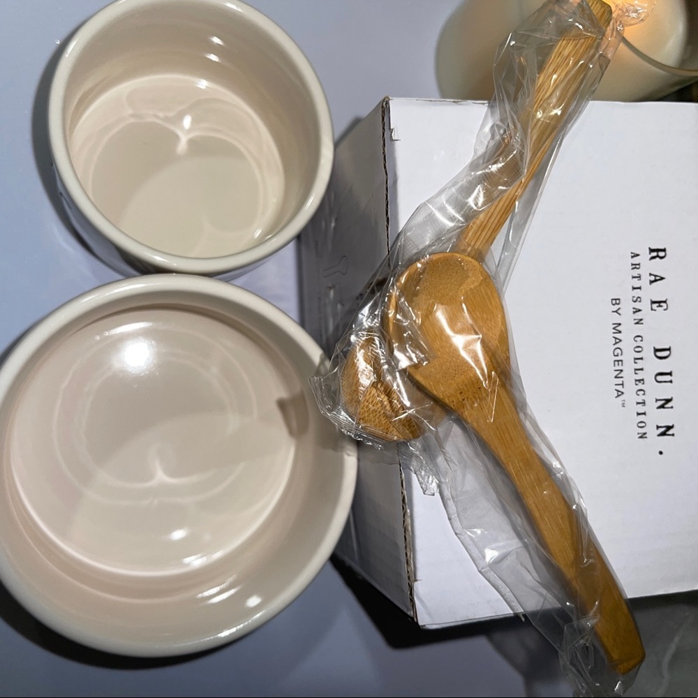 RAE DUNN Salsa/Guac Bowls with Wooden Spoons - Picture 8 of 12